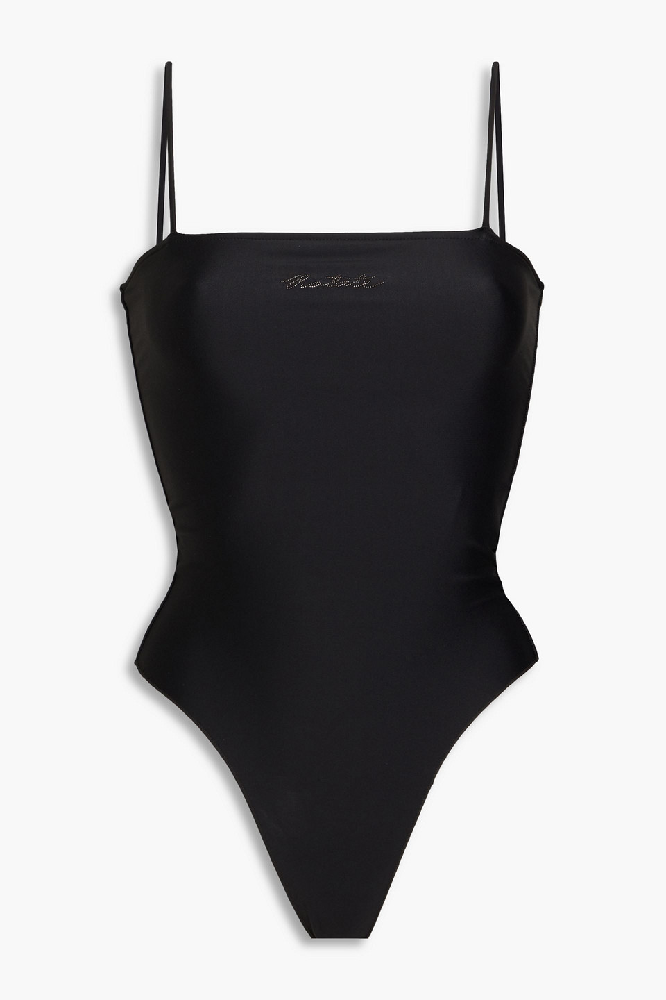 Rotate Birger Christensen Seamless Logo Bodysuit Spaghetti Straps In Black