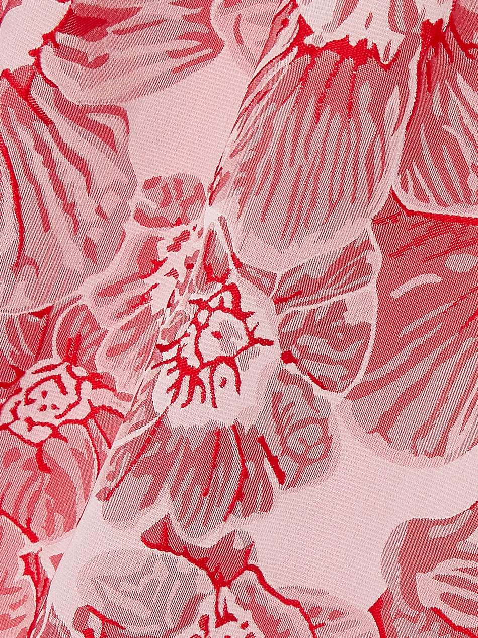 ruffled floral-jacquard mini dress