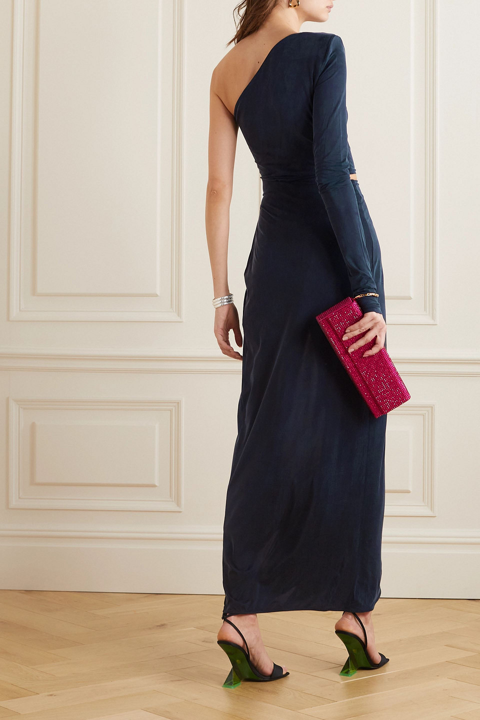 GAUGE81 SUANI ONE-SLEEVE CUTOUT STRETCH-JERSEY MAXI DRESS