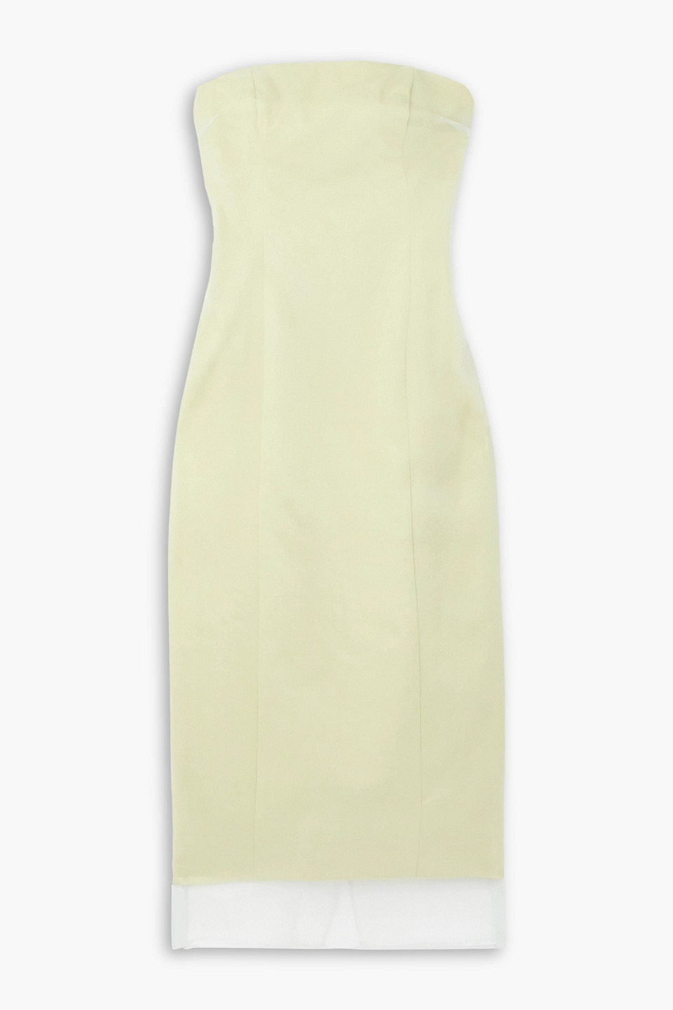 GAUGE81 PUNTA STRAPLESS COTTON AND SILK-ORGANZA MIDI DRESS