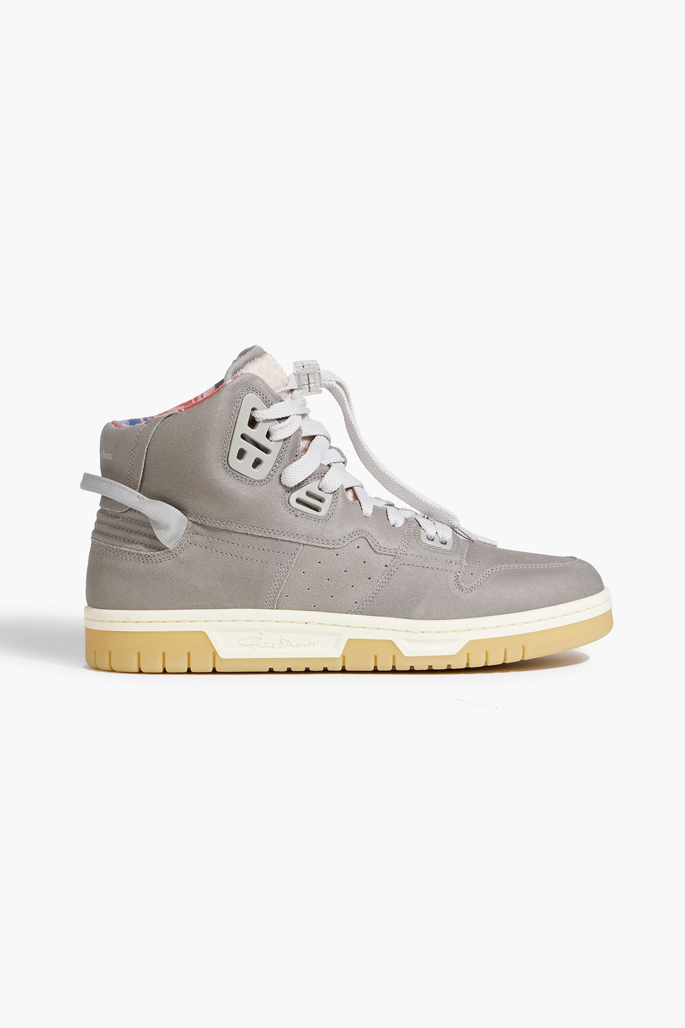 Acne Studios Perforated Leather High-top Sneakers In Gray