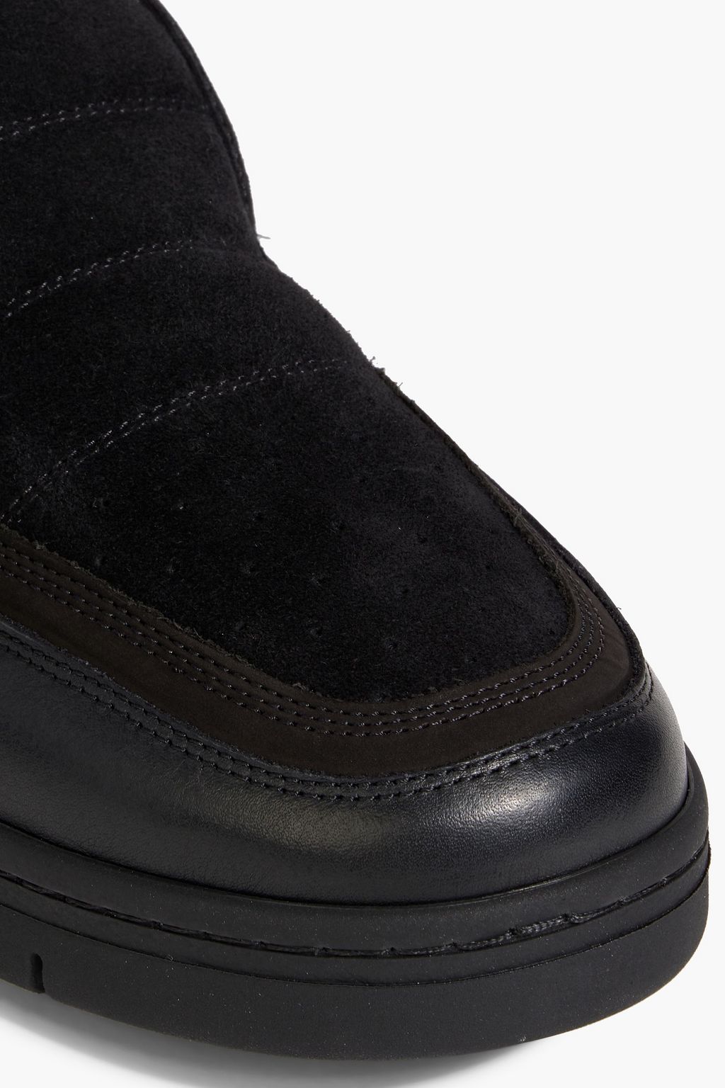 ACNE STUDIOS Suede and leather slip-on sneakers