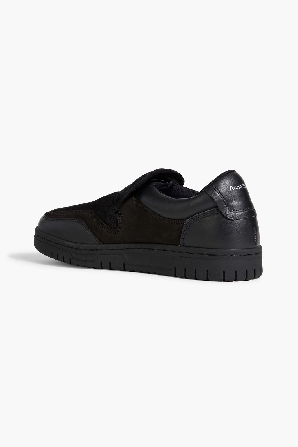 ACNE STUDIOS Suede and leather slip-on sneakers