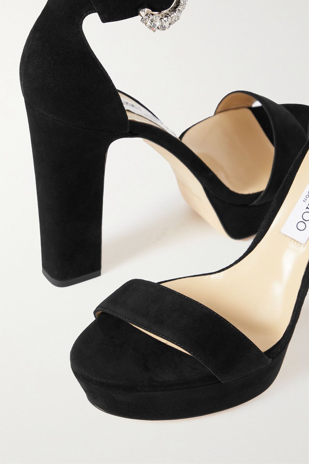 JIMMY CHOO Mionne 120 embellished suede platform sandals