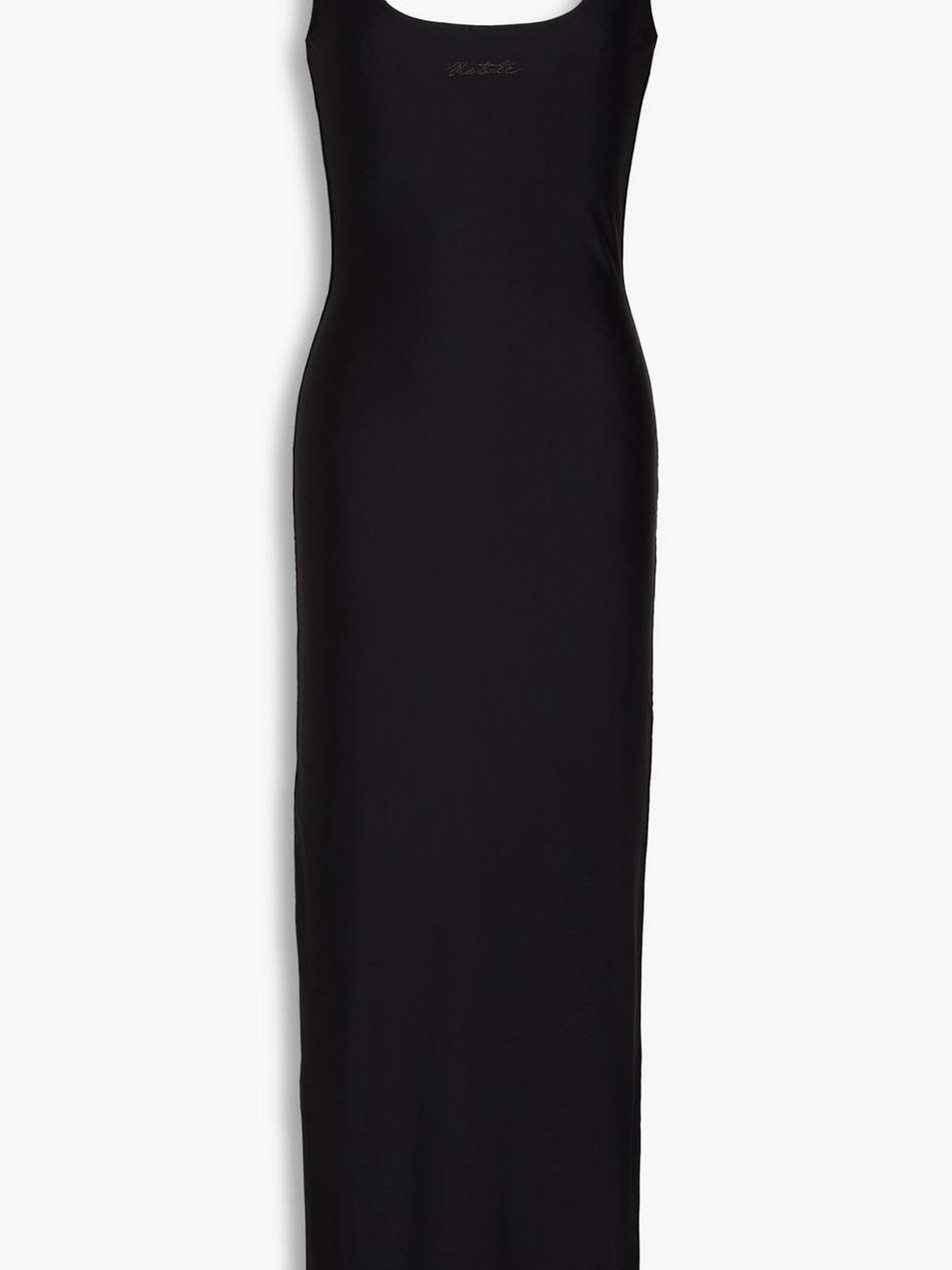 embellished stretch-jersey midi dress