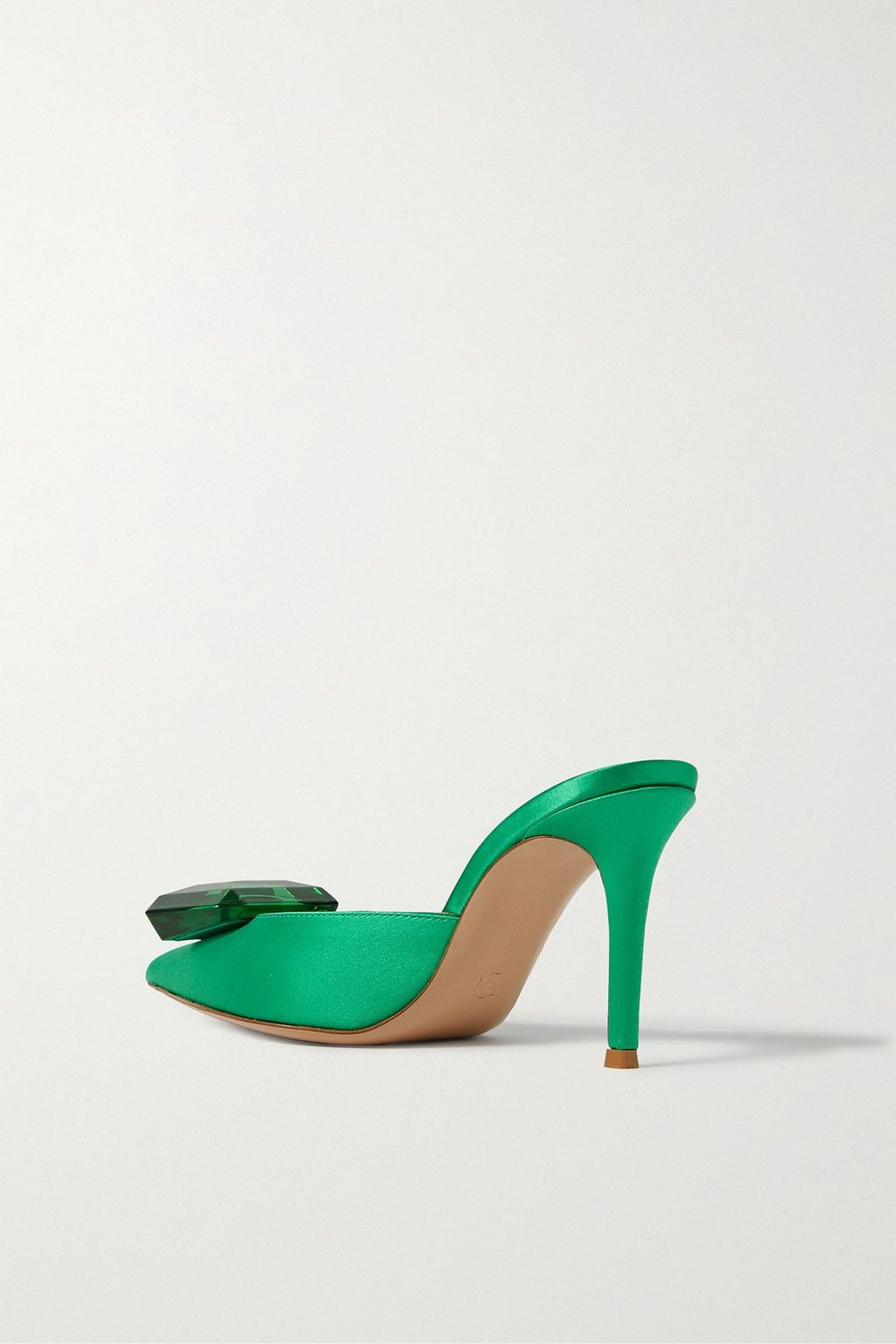 GIANVITO ROSSI 85 crystal-embellished satin mules