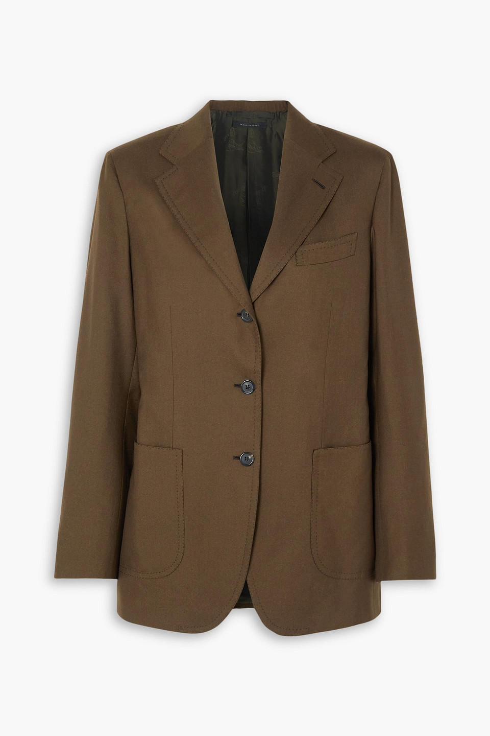 Brioni Wool-blend Twill Blazer In Brown