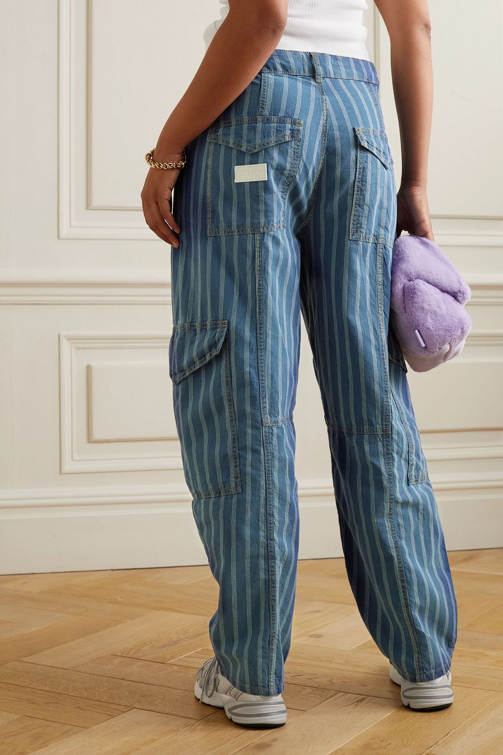 GANNI Striped boyfriend jeans