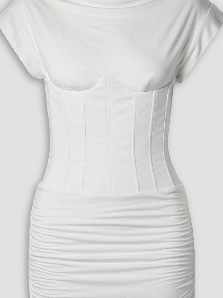 ruched stretch-jersey mini dress