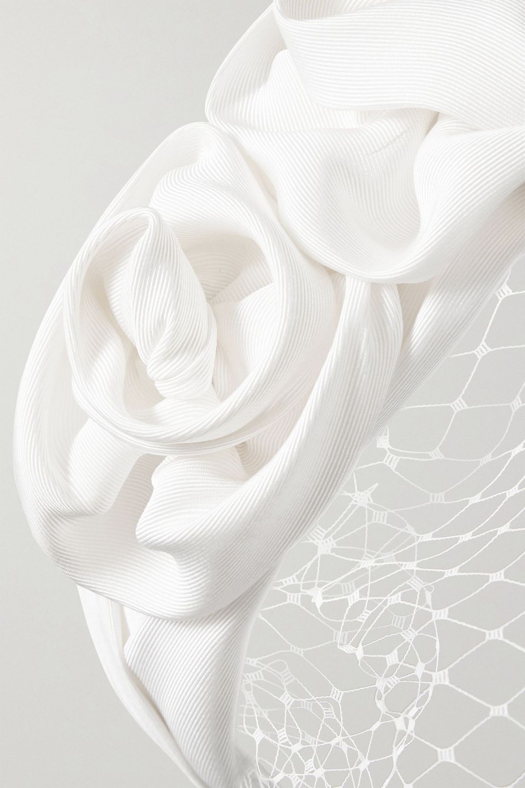 JENNIFER BEHR Tripled Rosette mesh-trimmed silk-faille headband