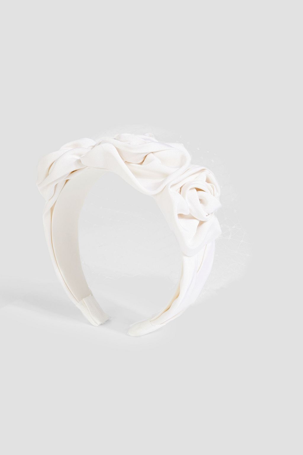JENNIFER BEHR Tripled Rosette mesh-trimmed silk-faille headband