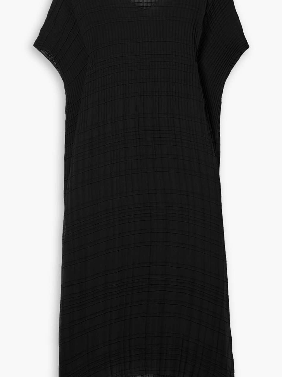 giulia oversized asymmetric plissé-chiffon midi dress