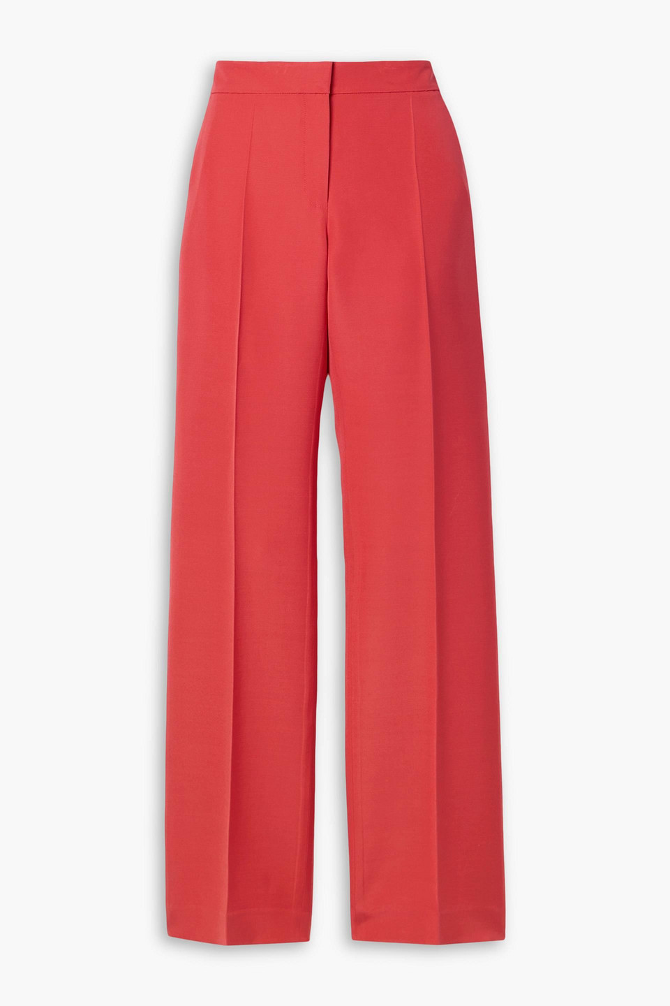 lafayette 148 - wool and silk-blend straight-leg pants - orange - us 0