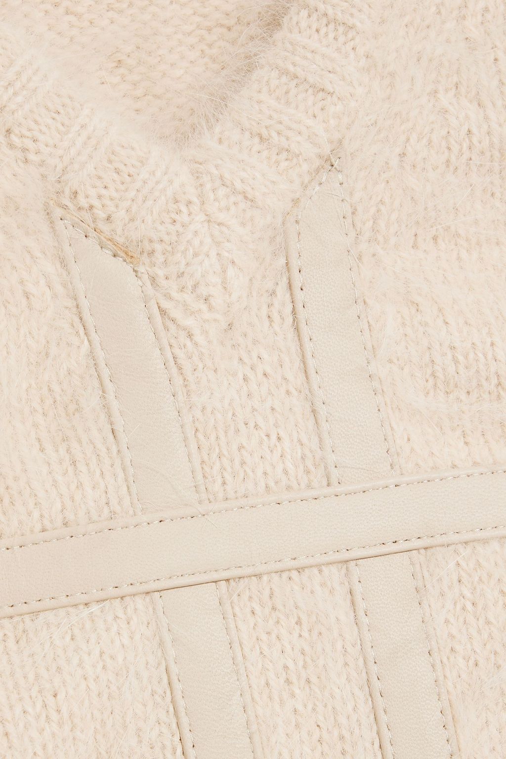 The Petra leather-trimmed angora-blend sweater - Thumbnail 4