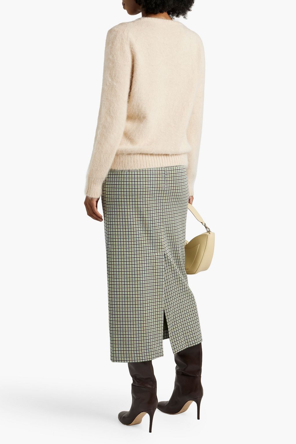 The Petra leather-trimmed angora-blend sweater - Thumbnail 3