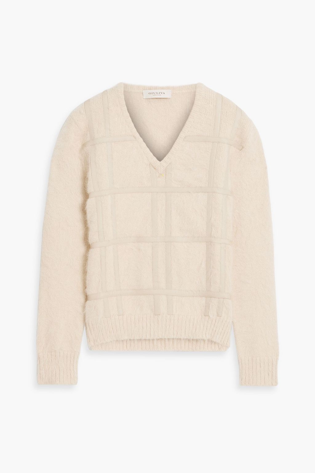 The Petra leather-trimmed angora-blend sweater