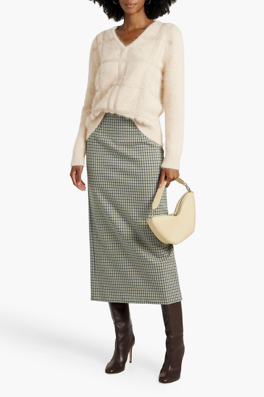 The Petra leather-trimmed angora-blend sweater - Thumbnail 2