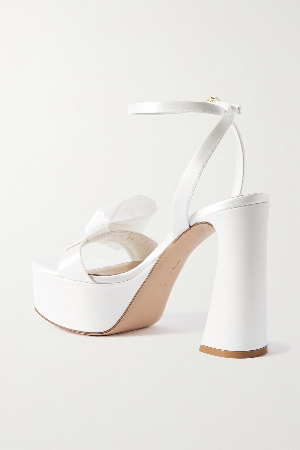 GIANVITO ROSSI 120 bow-embellished satin platform sandals