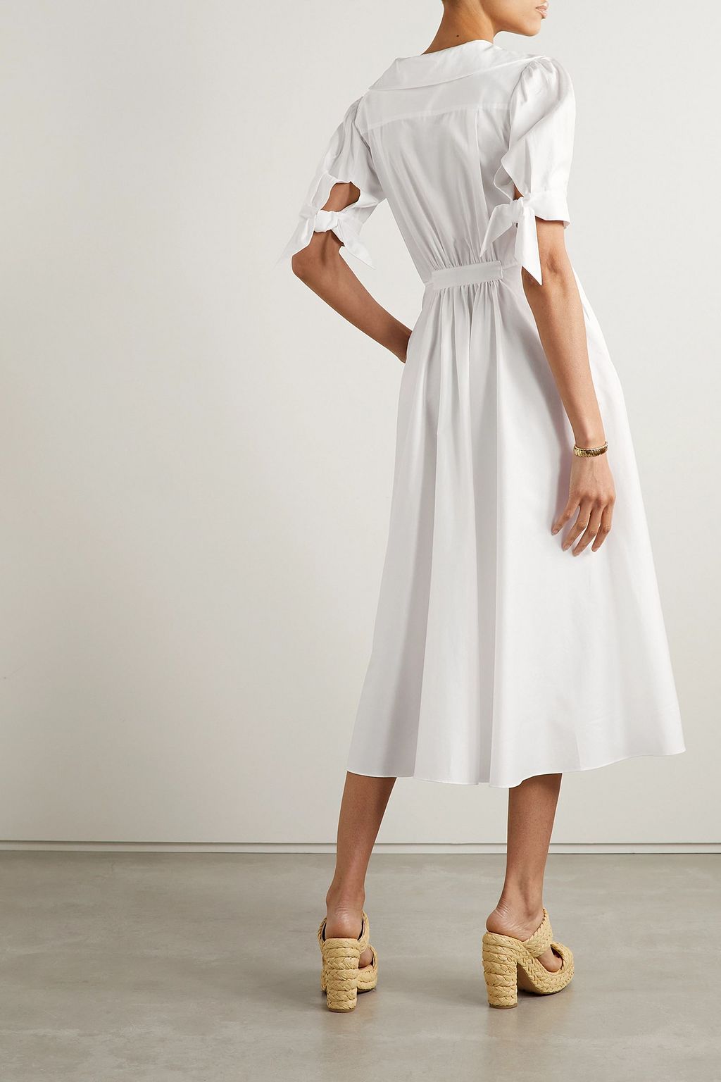 JASON WU COLLECTION Gathered cotton-sateen midi wrap dress