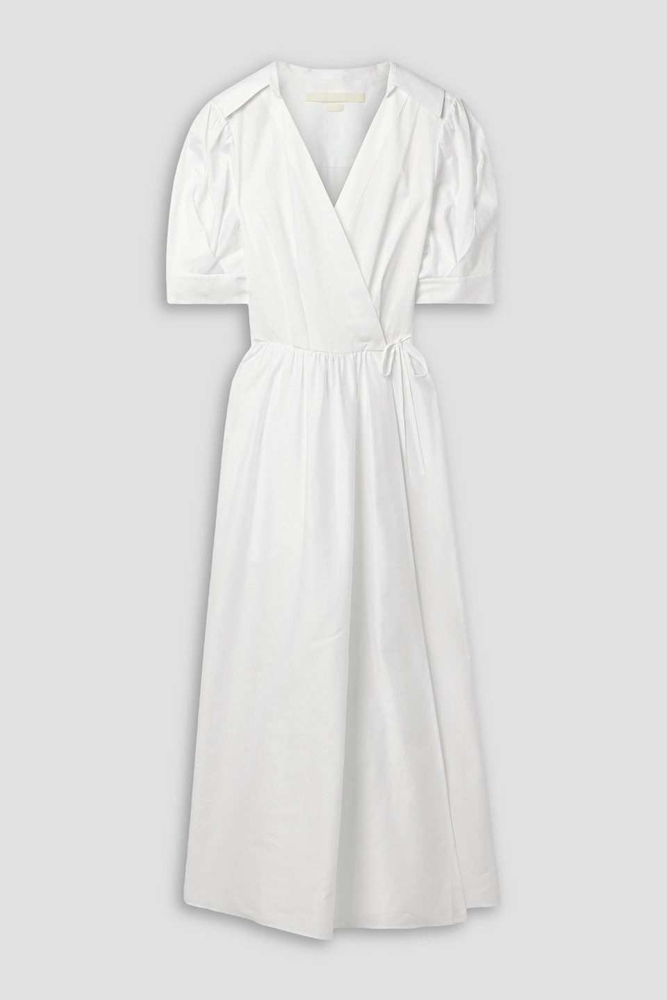 Jason Wu Gathered Cotton-sateen Midi Wrap Dress In White