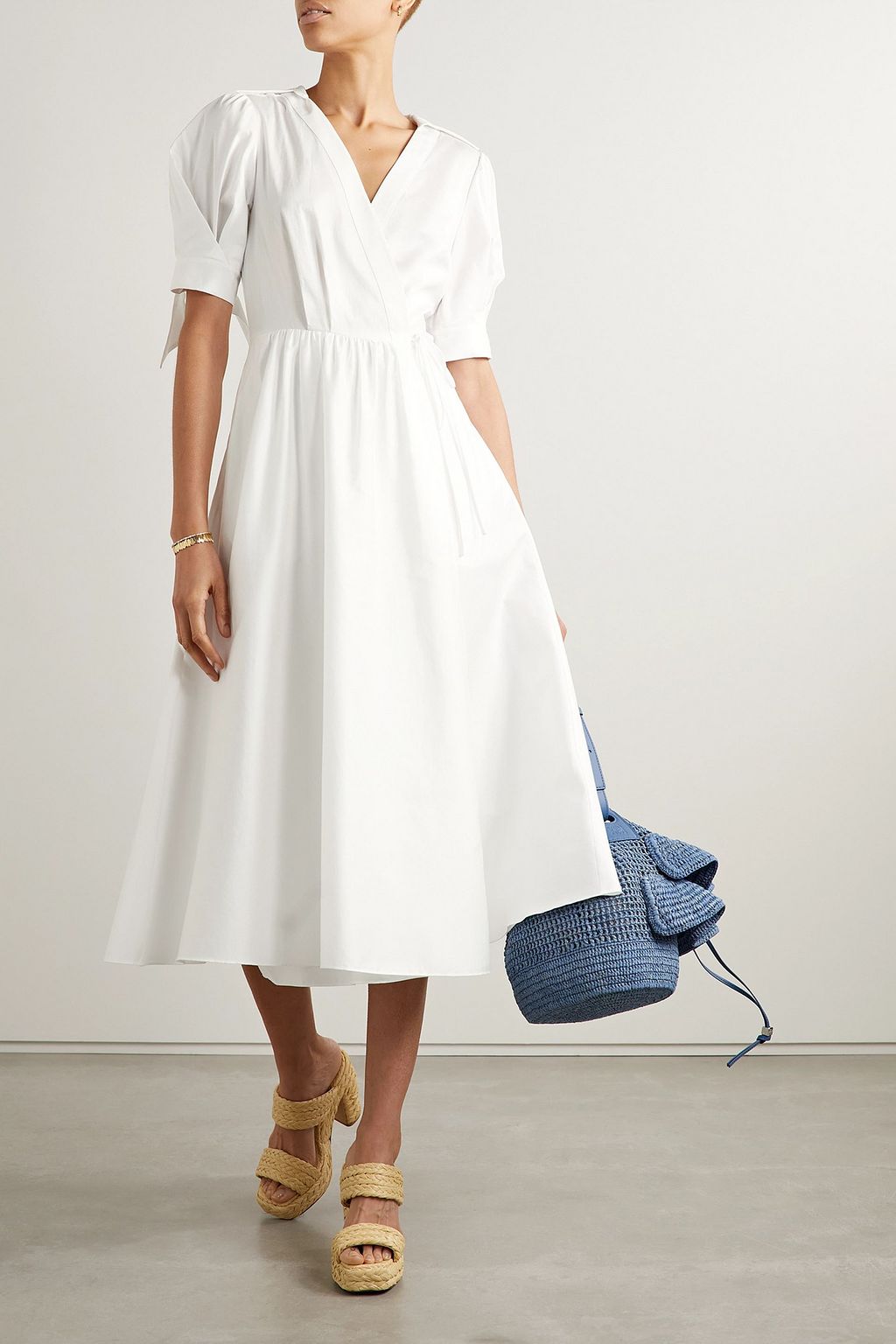 JASON WU COLLECTION Gathered cotton-sateen midi wrap dress