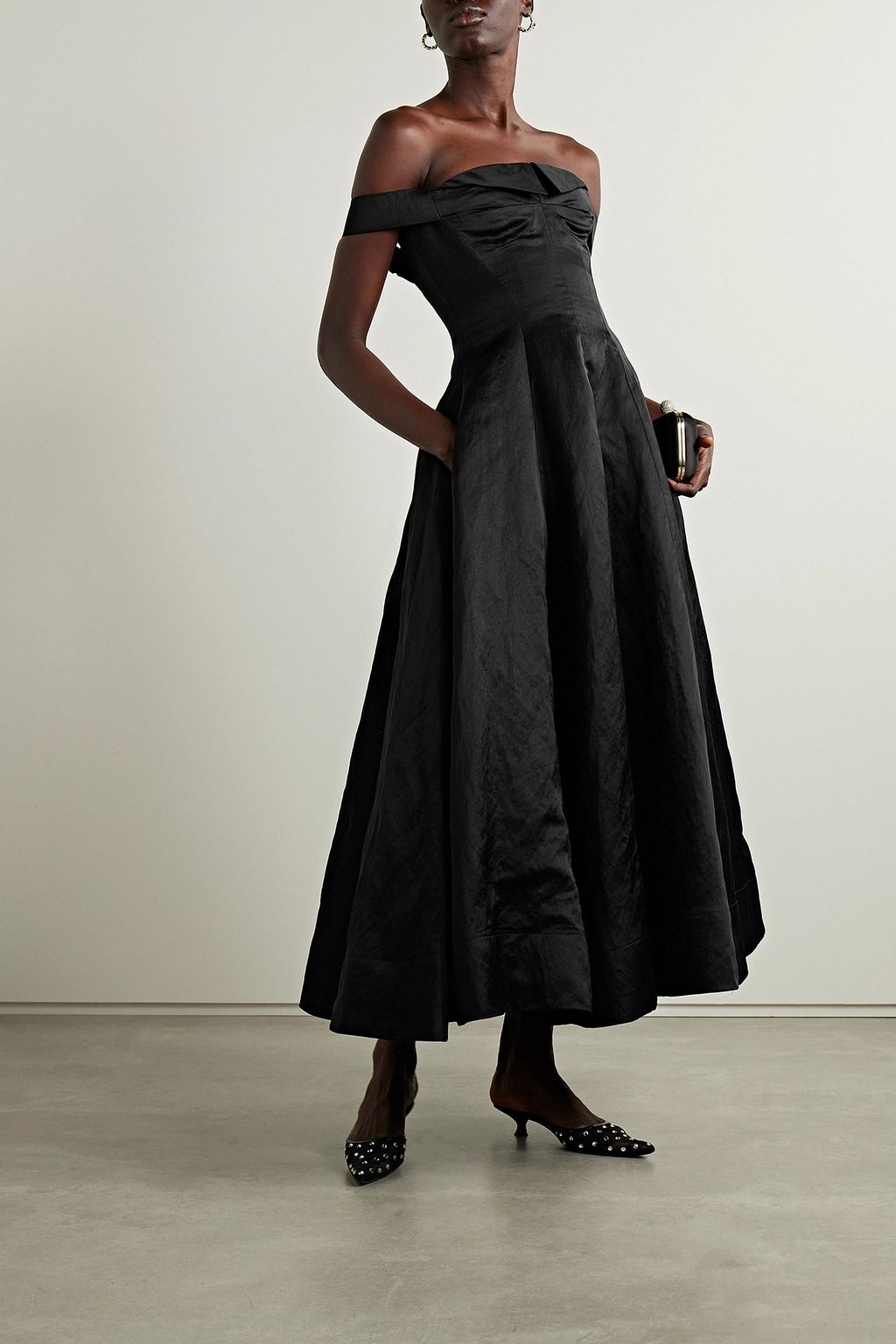 JASON WU COLLECTION فستان سهرة بحمالات متدلية من الساتين المجعد