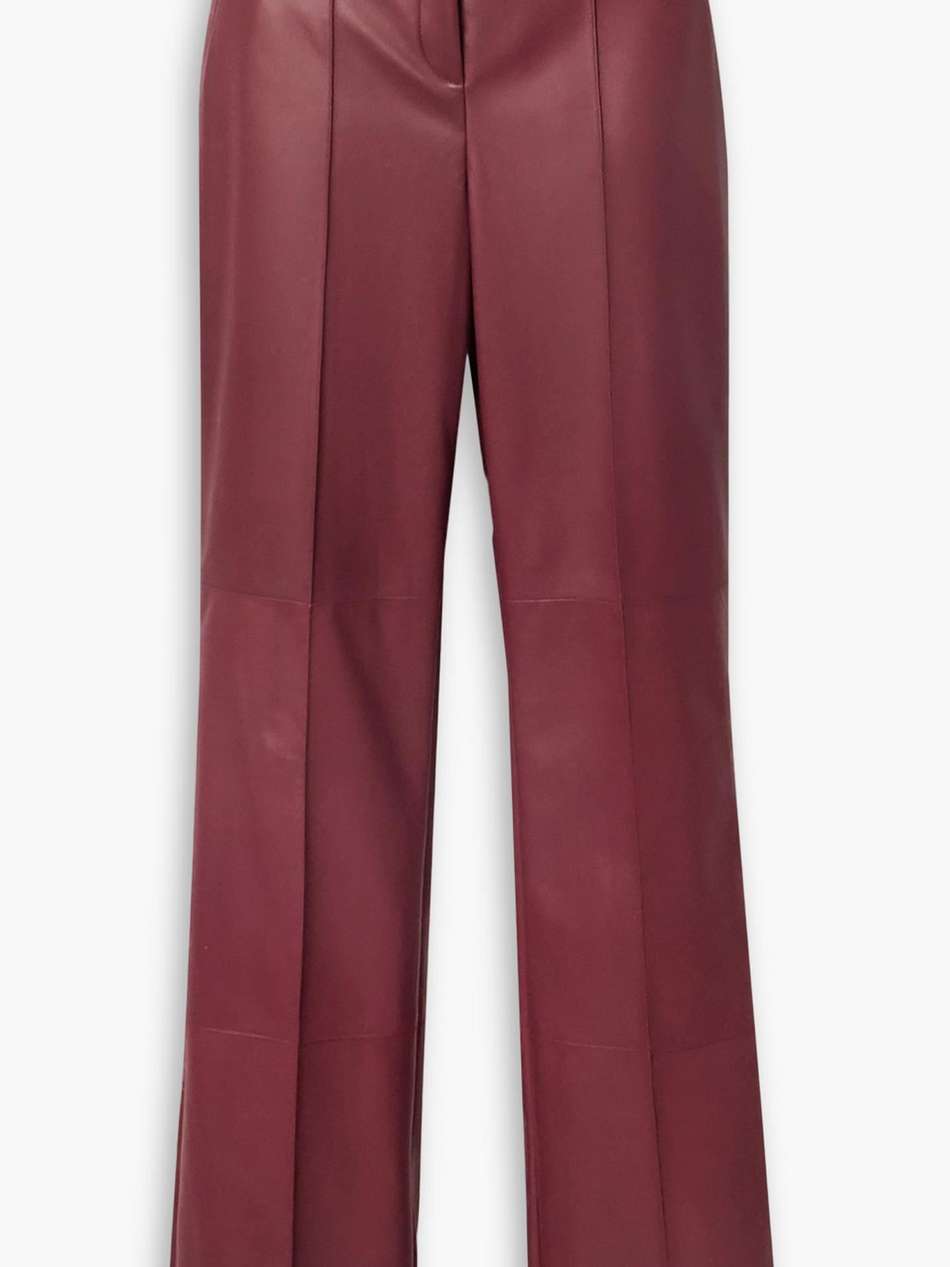 leather straight-leg pants