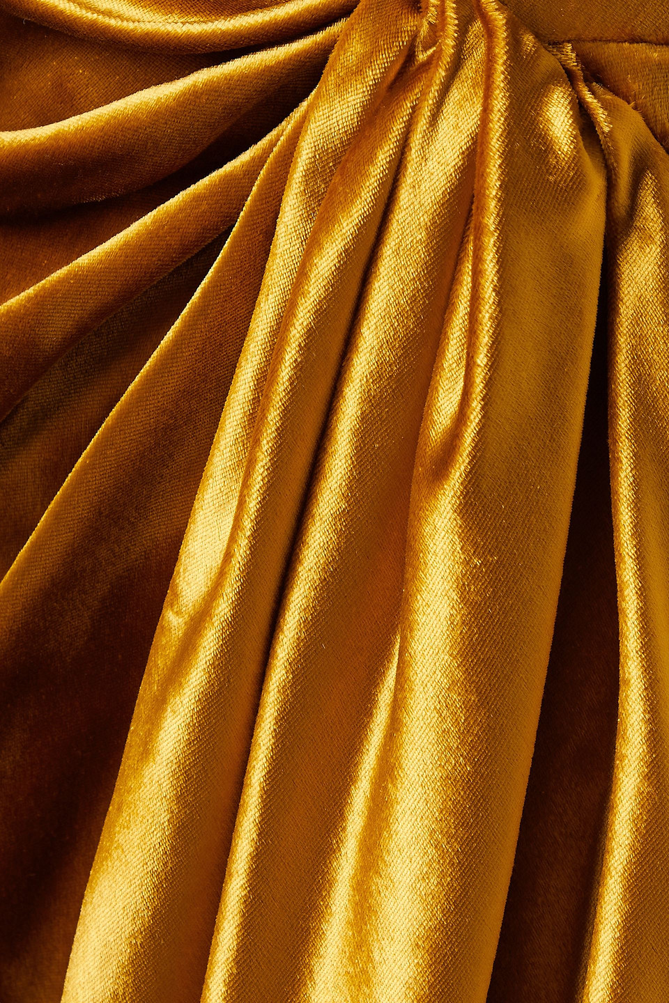 JASON WU COLLECTION STRAPLESS DRAPED VELVET MIDI DRESS