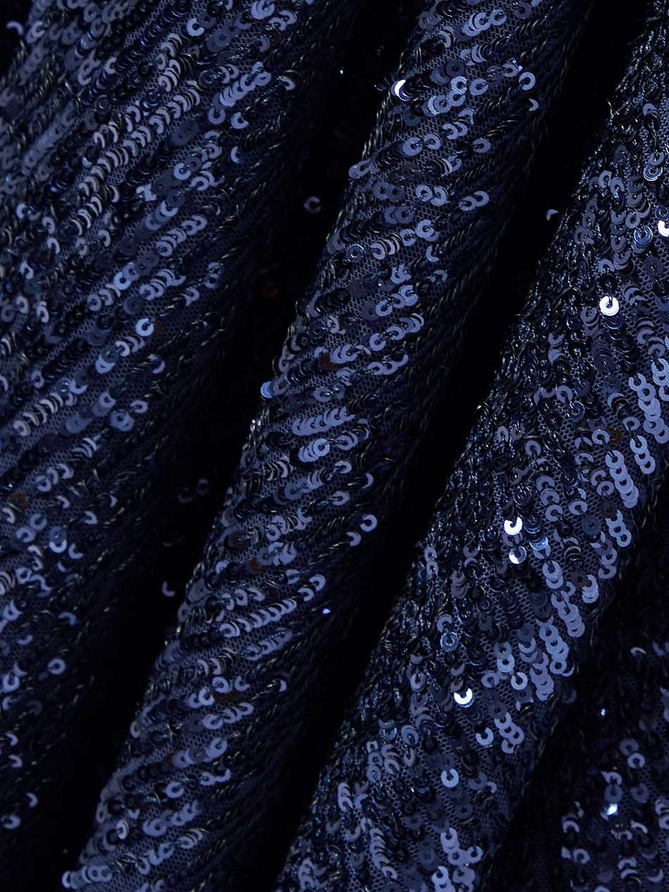 asymmetric cold-shoulder sequined chiffon maxi dress