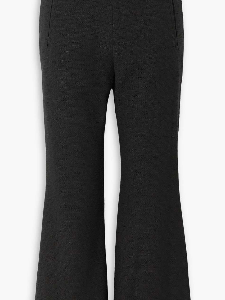 cropped cotton-blend bouclé flared pants