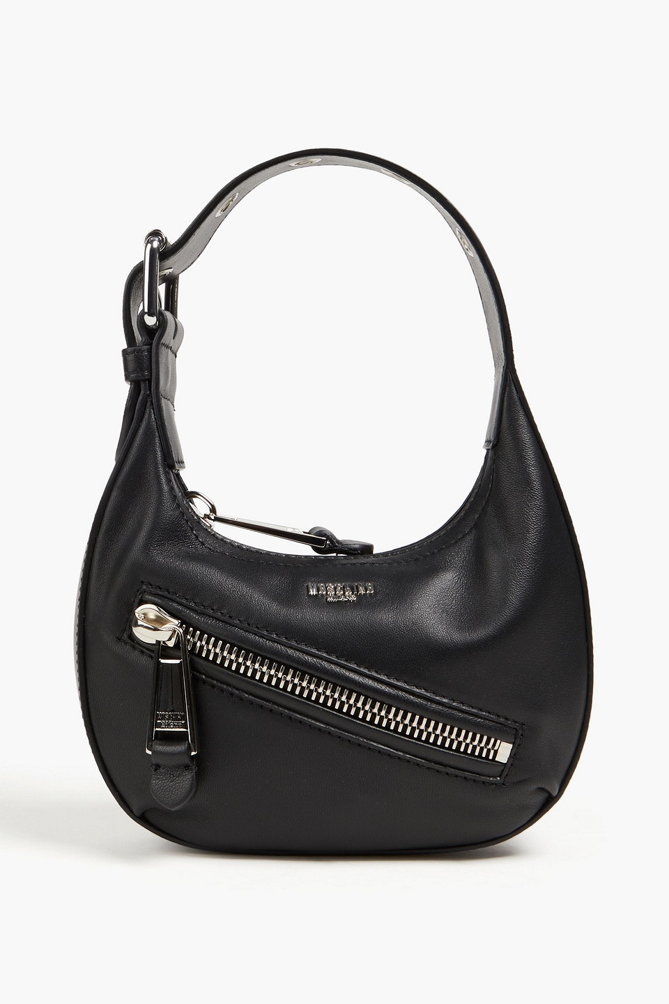 Moschino Leather Shoulder Bag In Black