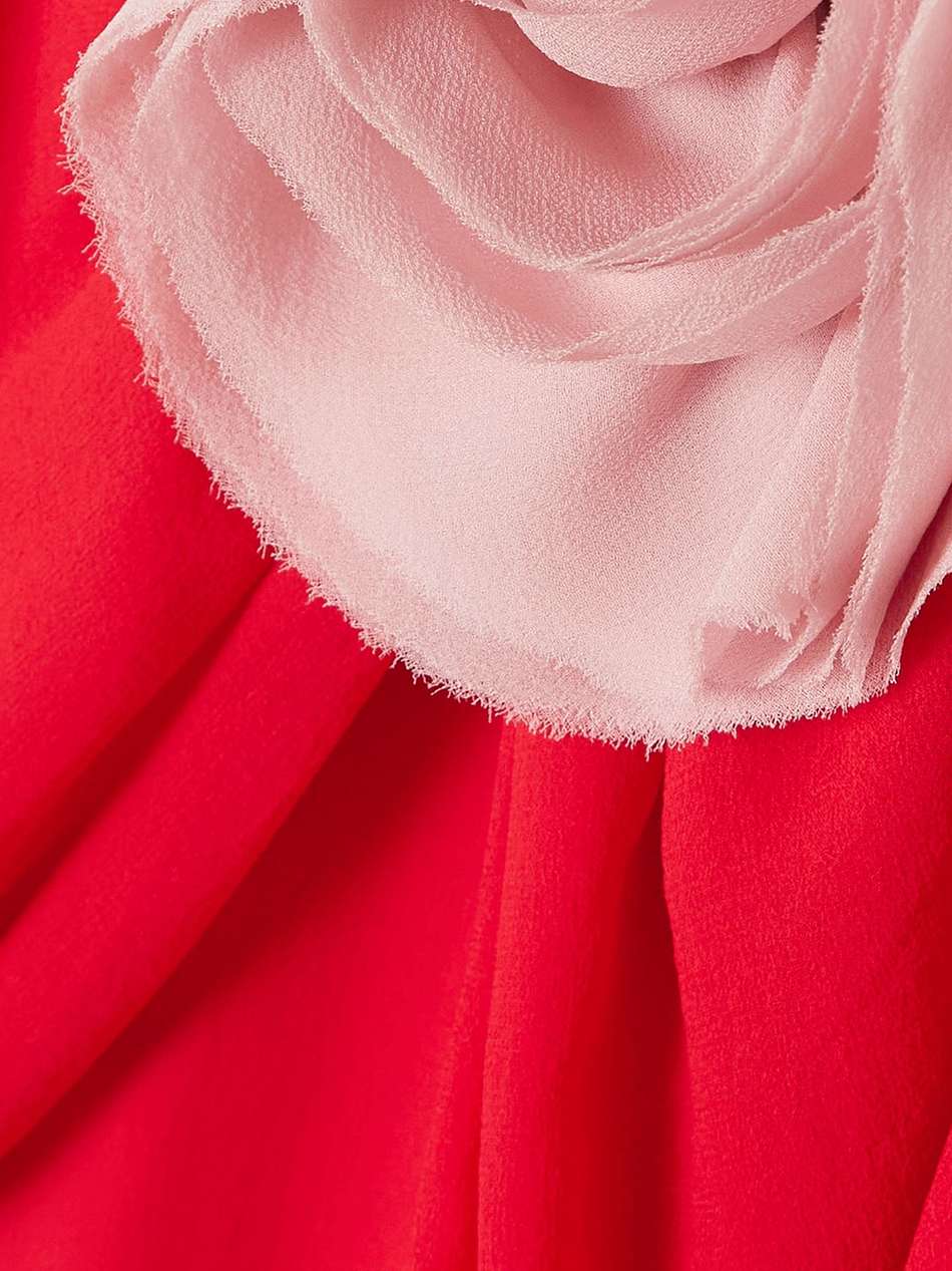 daffodil off-the-shoulder embellished silk crepe de chine gown