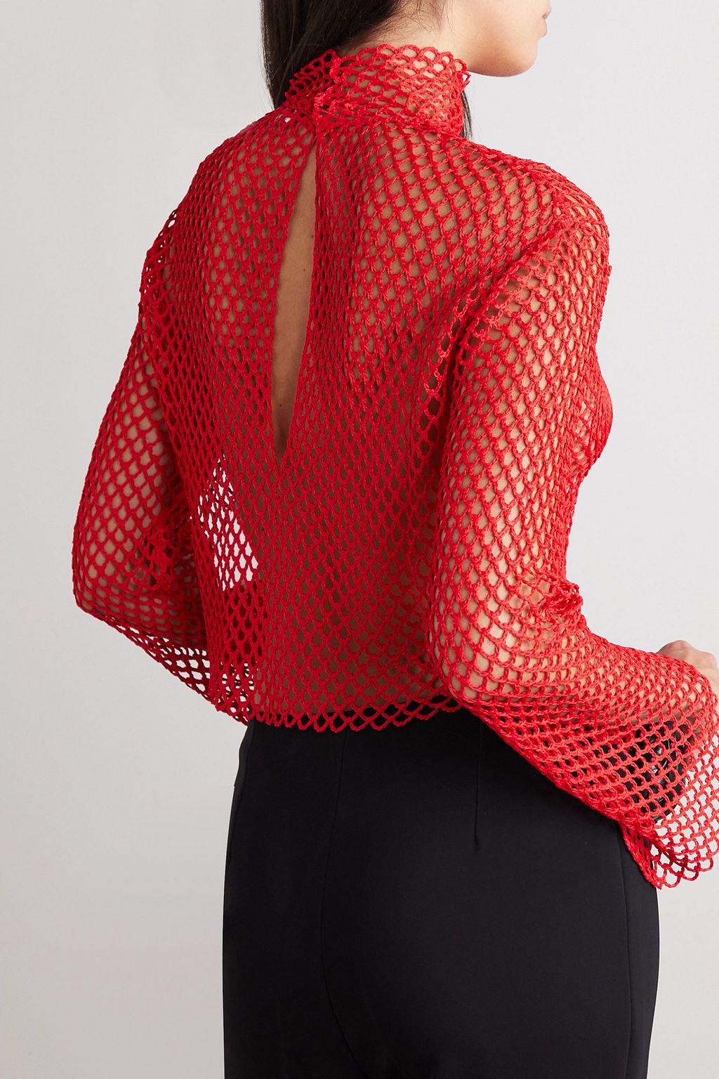 FERRAGAMO Cropped crochet-knit top