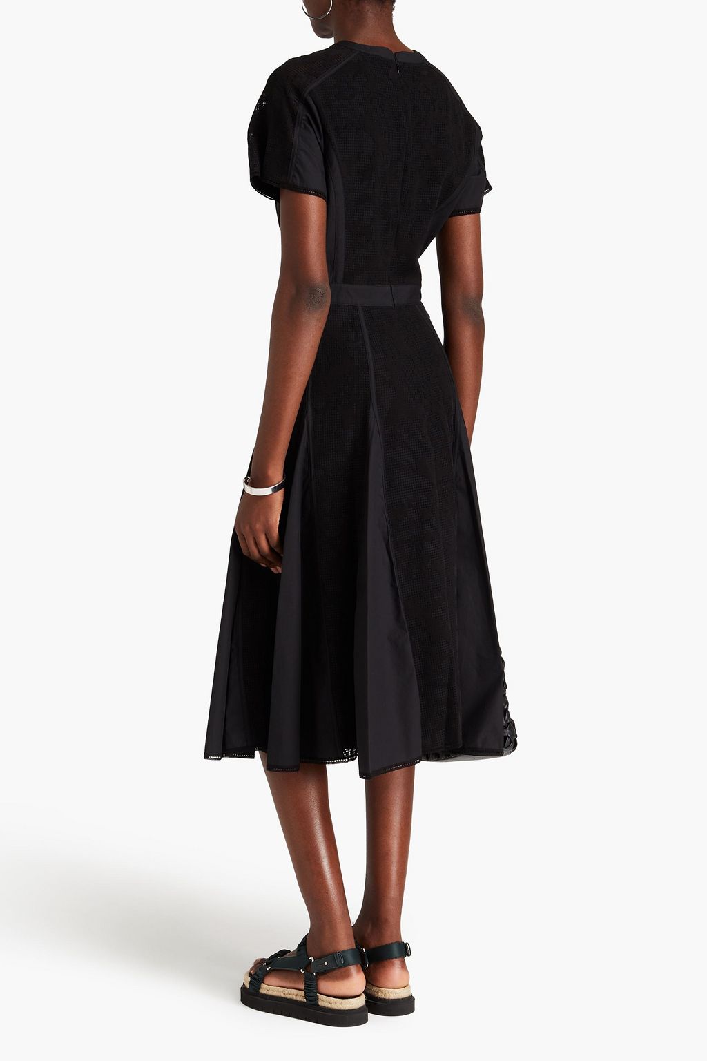 3.1 PHILLIP LIM 레이스 패널 포플린 벨티드 미디 드레스