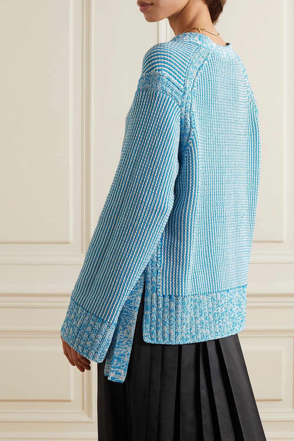 3.1 PHILLIP LIM كارديغان فضفاض مخطّط من مزيج القطن