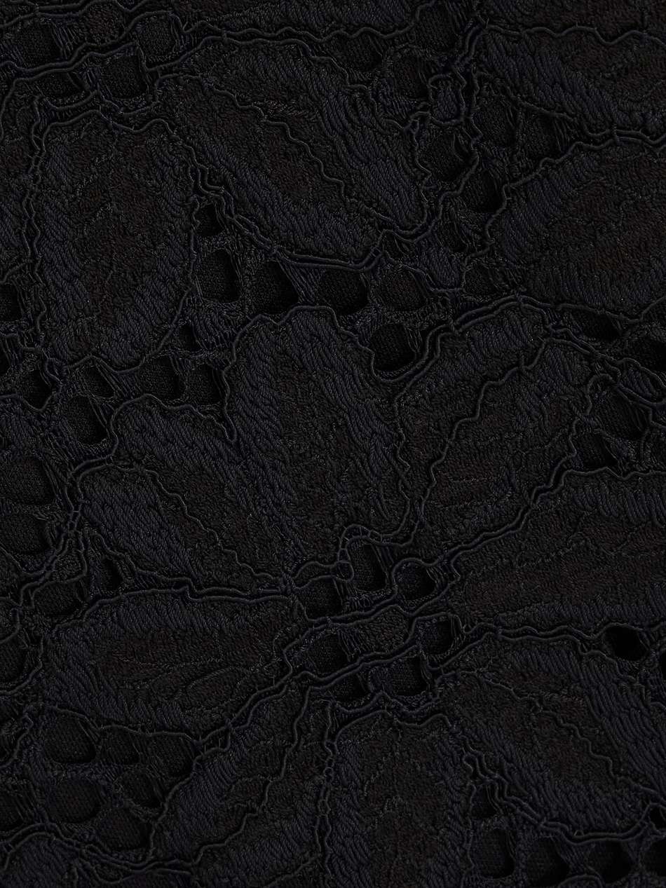 ruffled corded lace mini dress