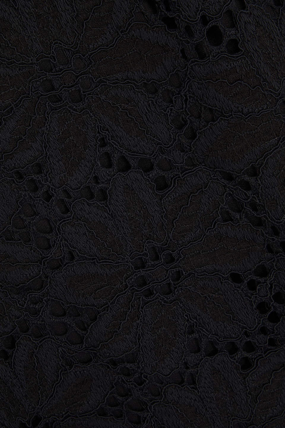 Rotate Birger Christensen Ruffled Corded Lace Mini Dress In Black