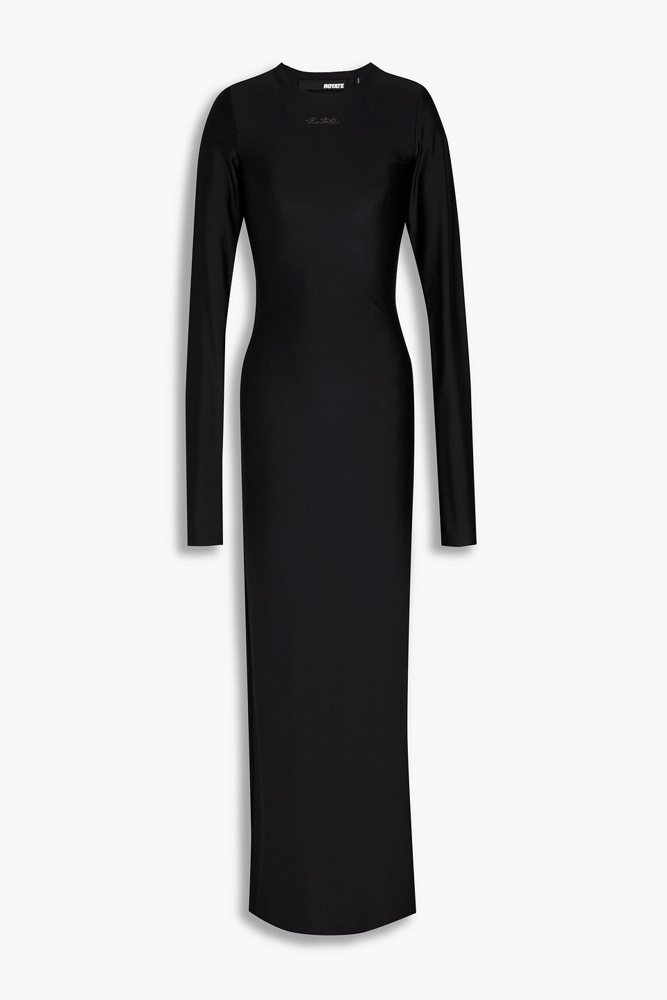 Rotate Birger Christensen Crystal-embellished Stretch-jersey Maxi Dress In Black
