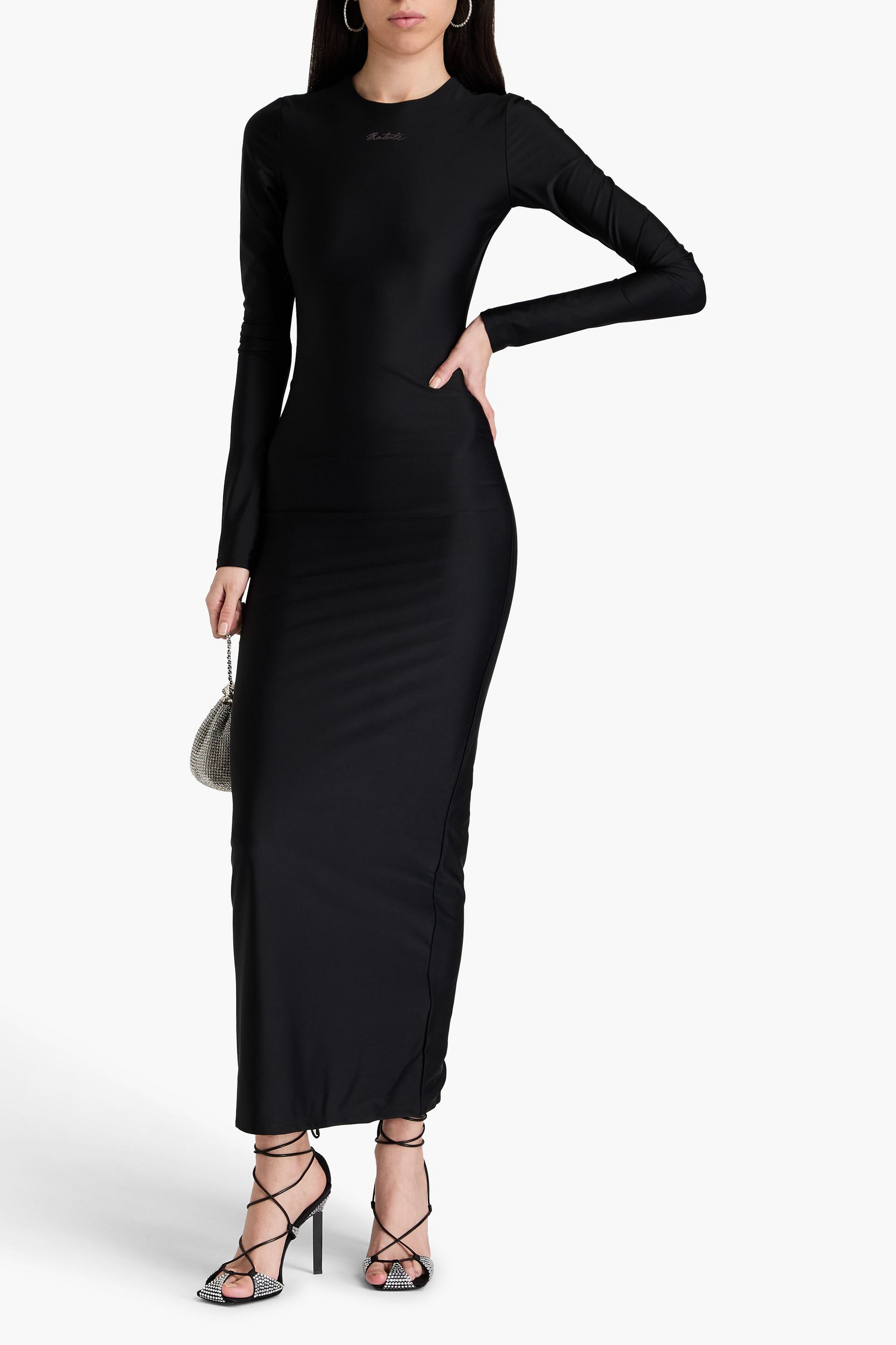 ROTATE Birger Christensen Crystal-embellished stretch-jersey maxi dress