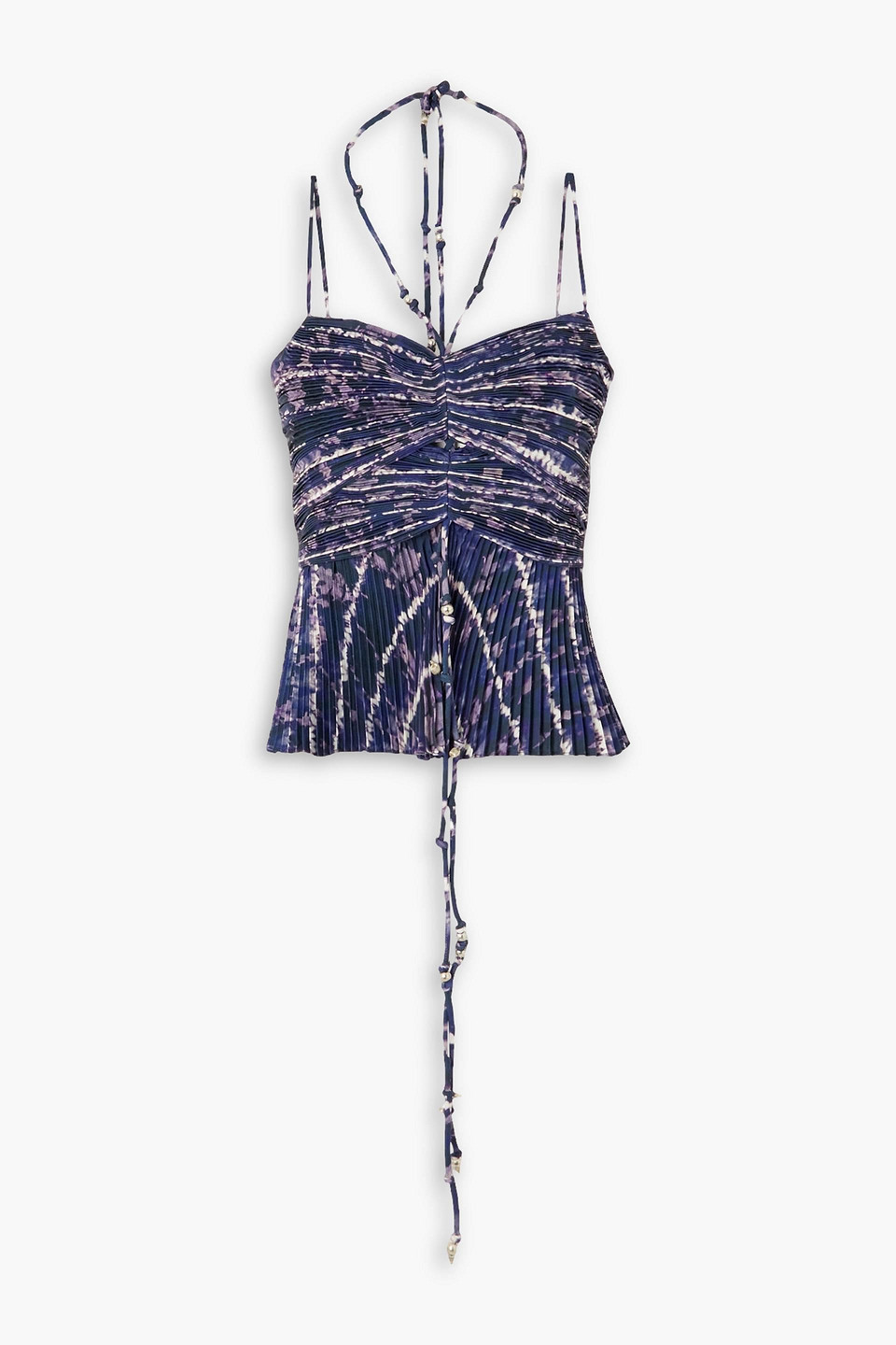 Altuzarra Justin Shibori Crepe De Chin Top In Dark Purple