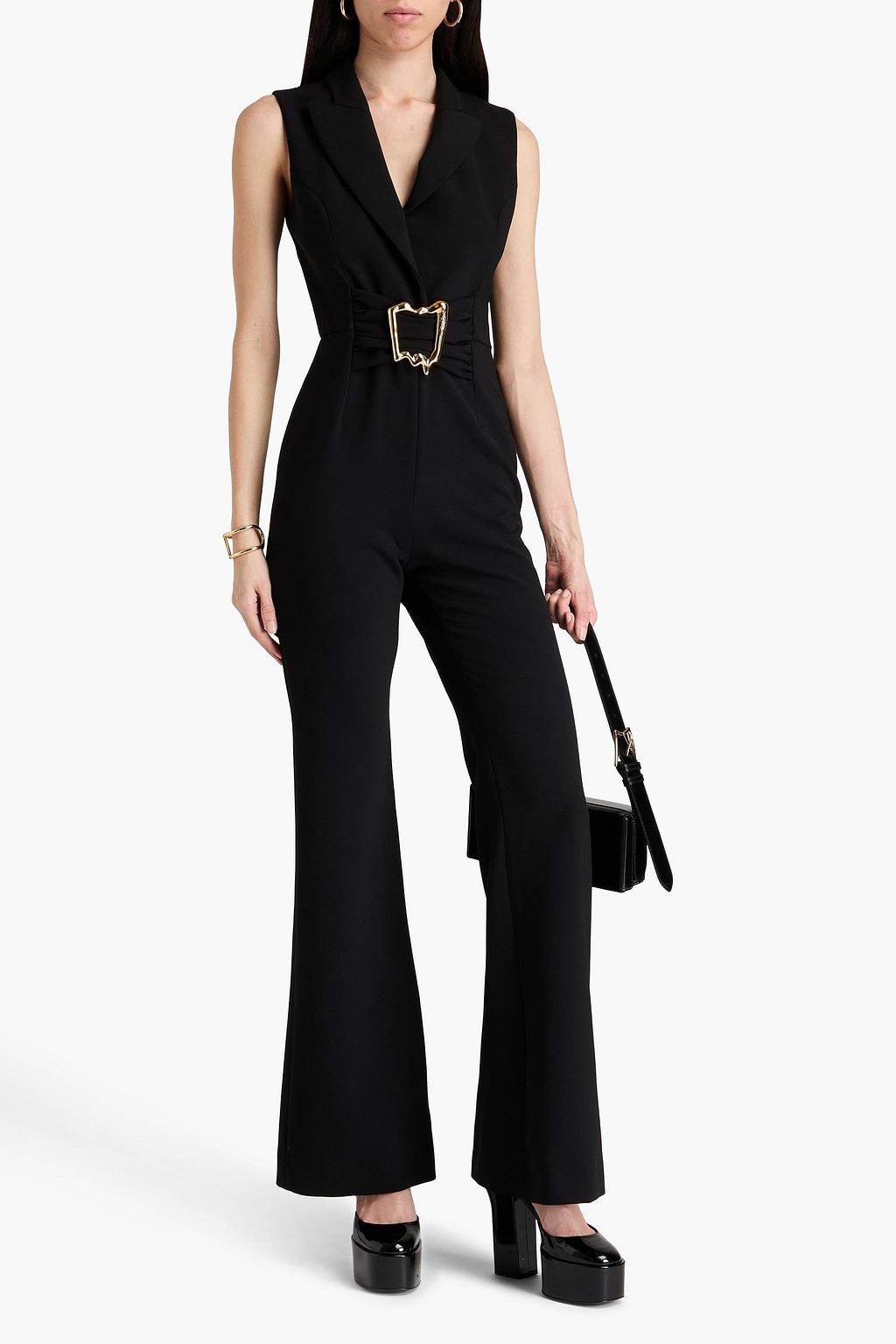 MOSCHINO جمبسوت من الكريب المطاطي مزين بتأثير مزموم
