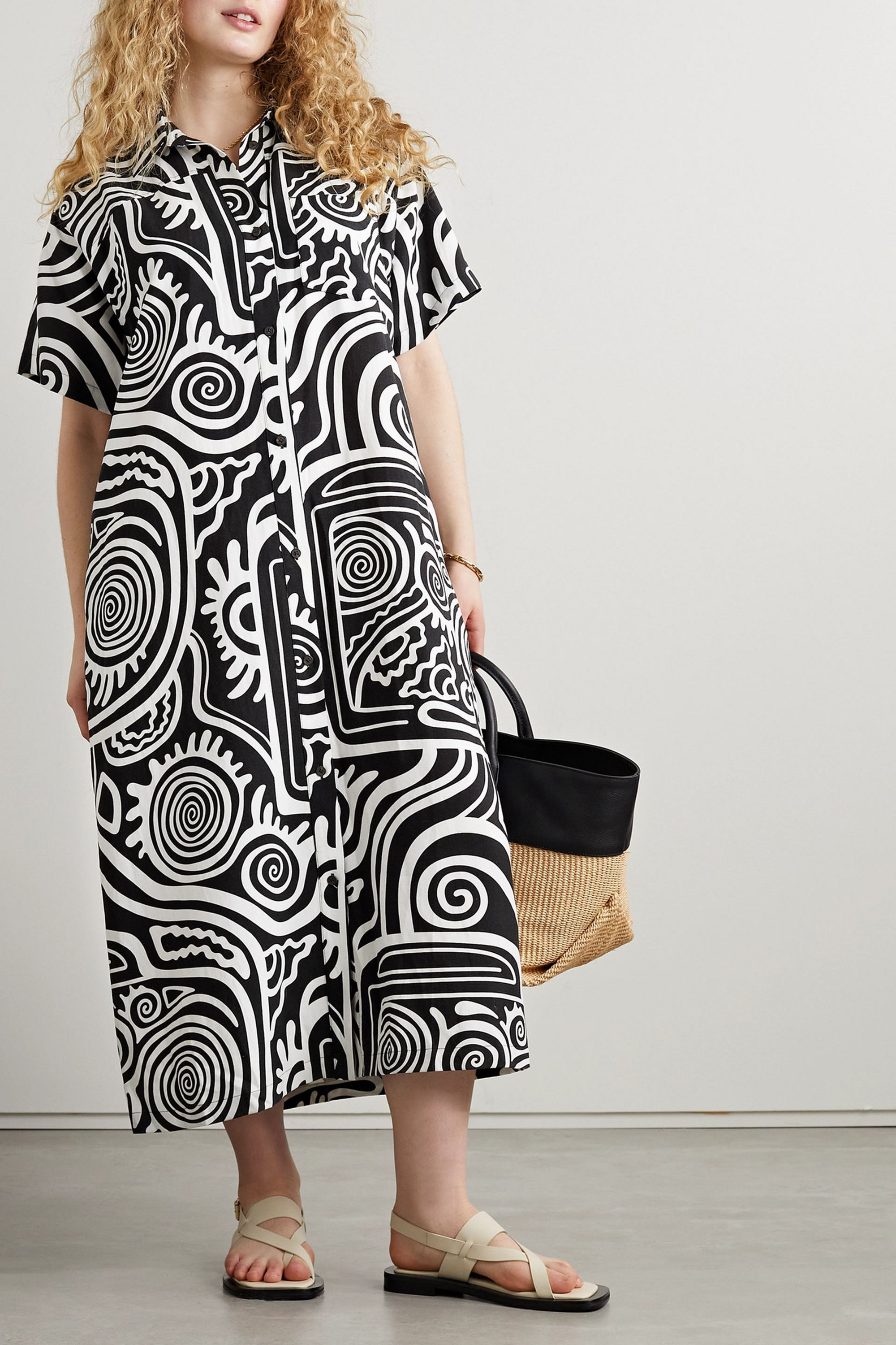 Mara Hoffman Abbie printed TENCEL™ Lyocell and linen-blend midi dress
