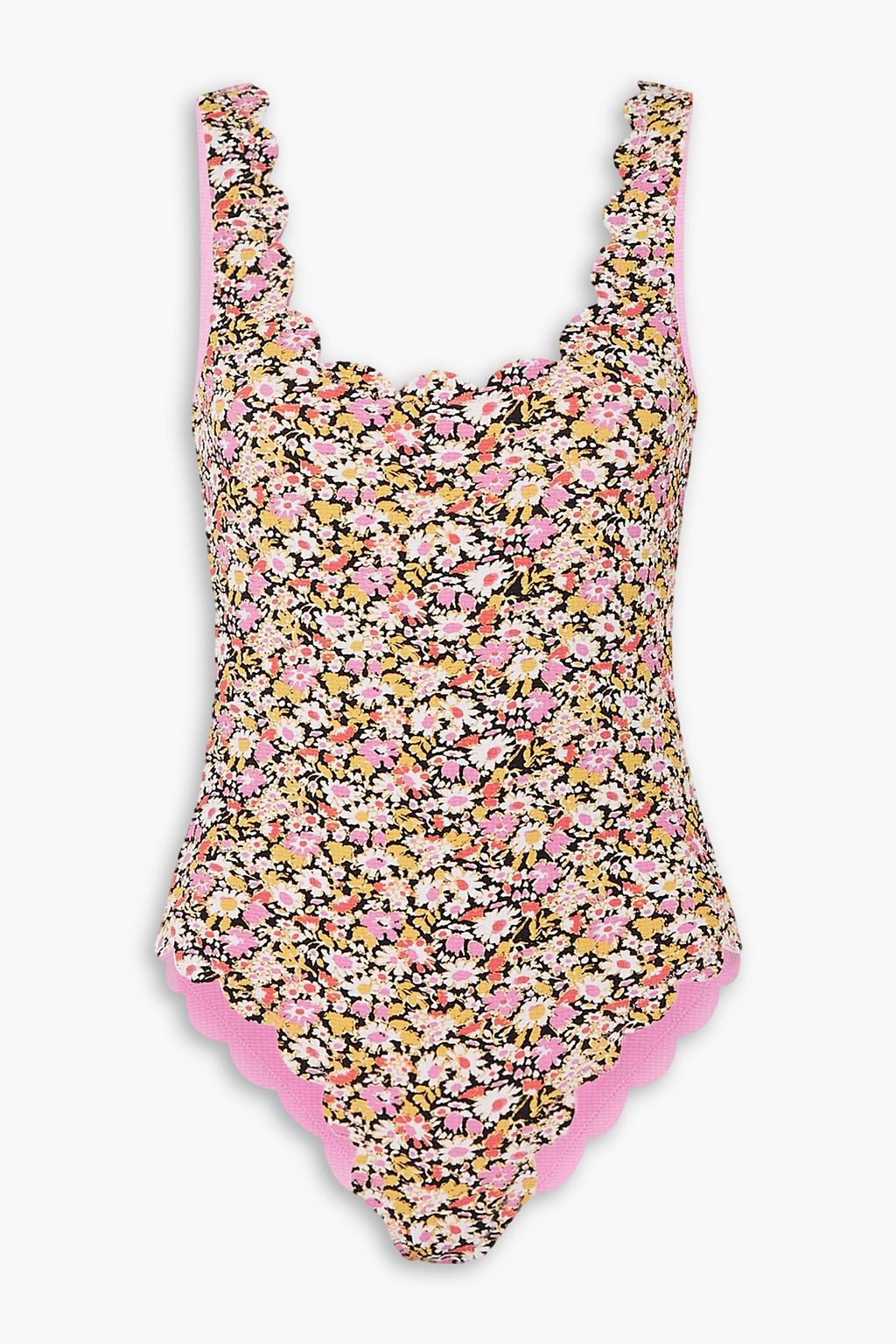 MARYSIA Palm Springs reversible scalloped floral print stretch crepe swimsuit THE OUTNET