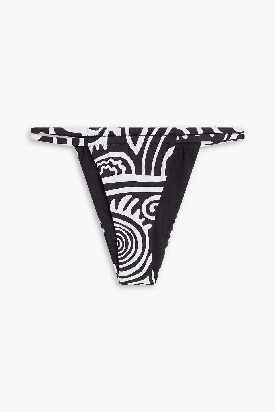 Mara Hoffman Coco Printed Bikini Briefs In Black