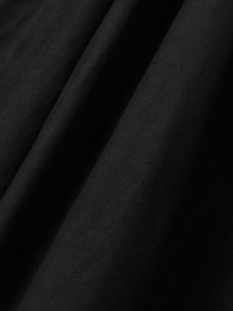 gathered cotton-poplin midi dress