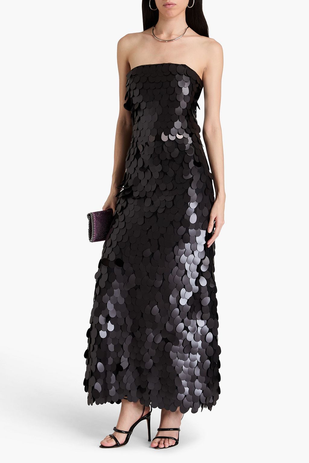 ROTATE BIRGER CHRISTENSEN Strapless sequined tulle maxi dress