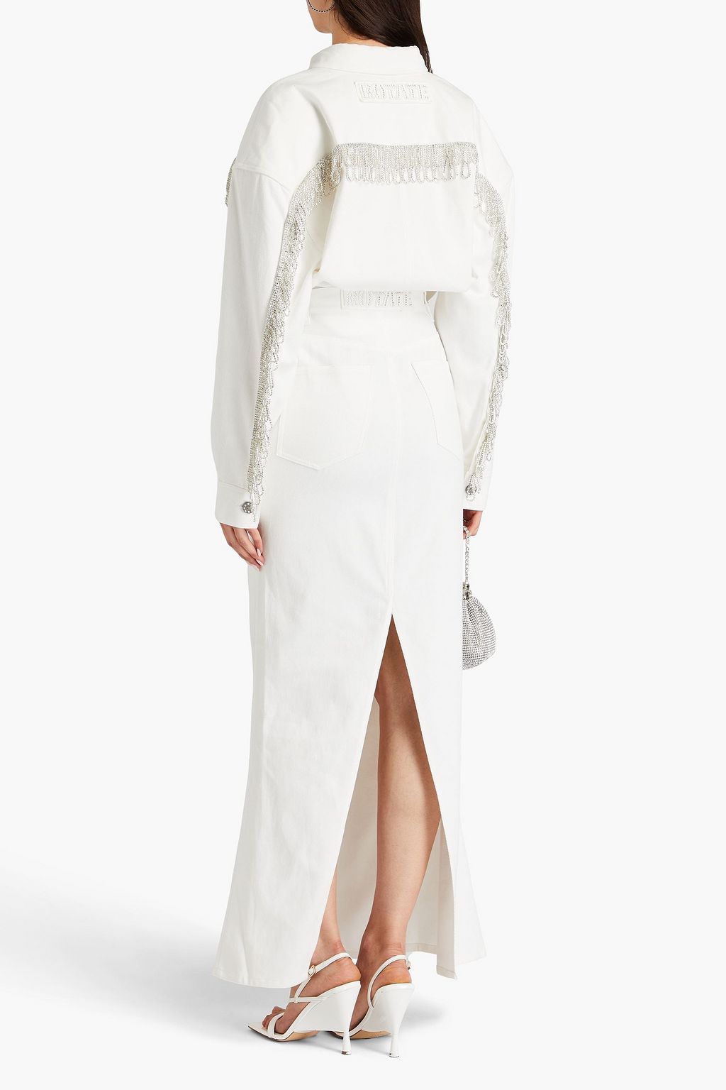 ROTATE BIRGER CHRISTENSEN 크리스털 장식 데님 셔츠