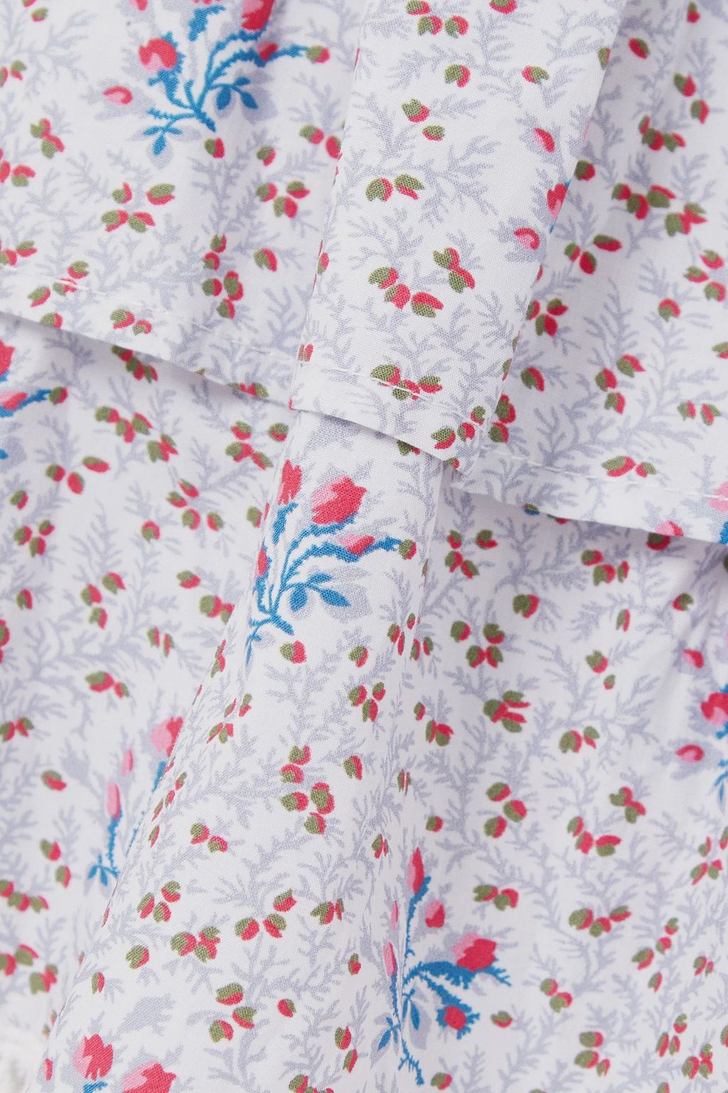 BATSHEVA X LAURA ASHLEY + 로라 애슐리 웬즈데이 벨트 러플 티어드 플로럴 프린트 코튼 포플린 미디 드레스