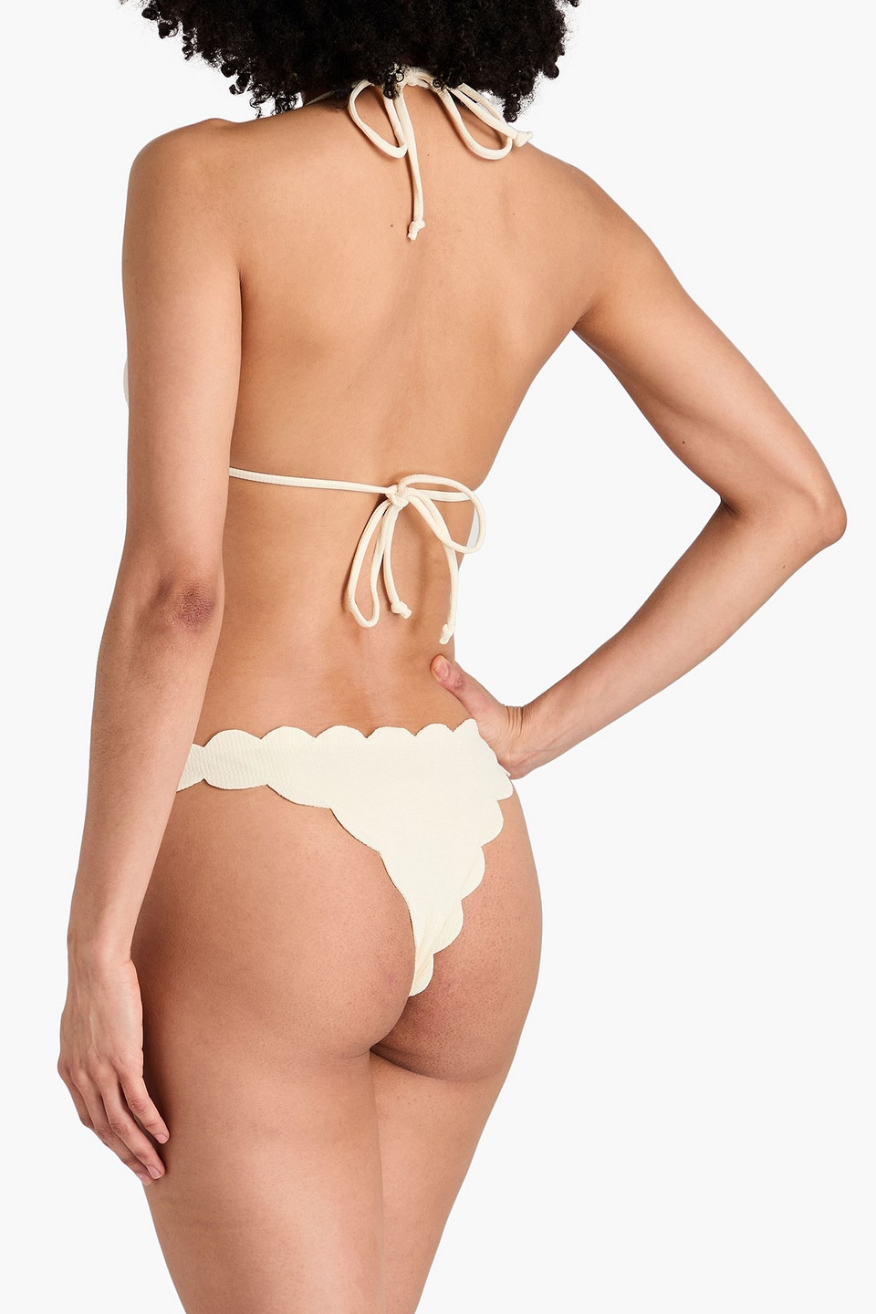 MARYSIA NORTH SCALLOPED SEERSUCKER BIKINI BRIEFS