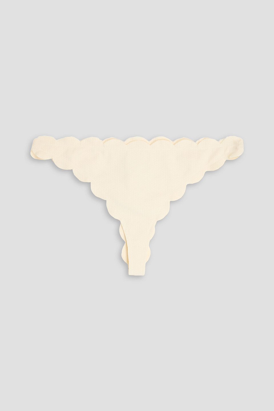 Marysia North Scalloped Seersucker Bikini Briefs In Cream